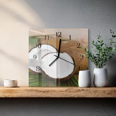 Glasuhr quadratisch Kokosnüsse