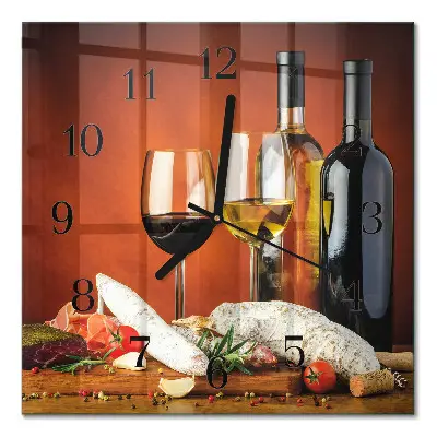 Quadratische wanduhr Wein
