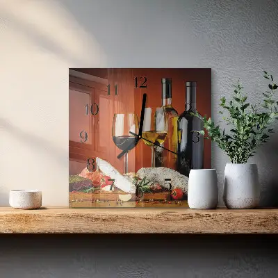 Quadratische wanduhr Wein