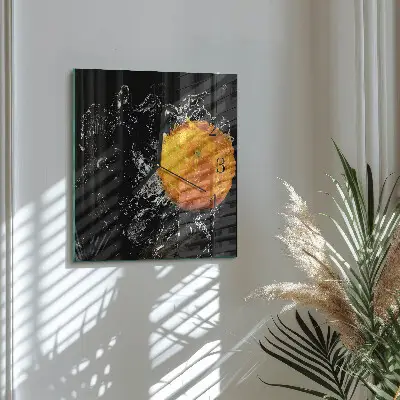Quadratische wanduhr Orange