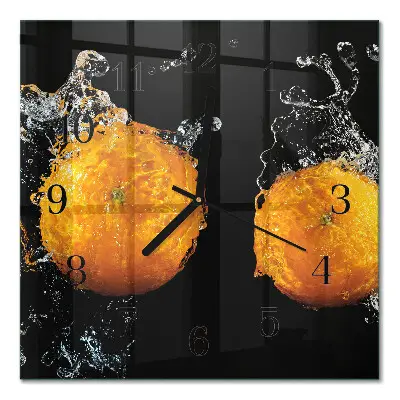 Moderne wanduhr quadratisch Orangen