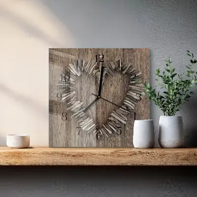 Moderne wanduhr quadratisch Herz