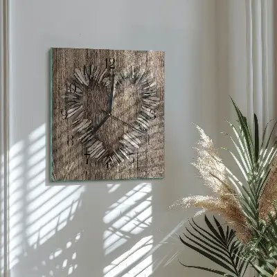 Moderne wanduhr quadratisch Herz