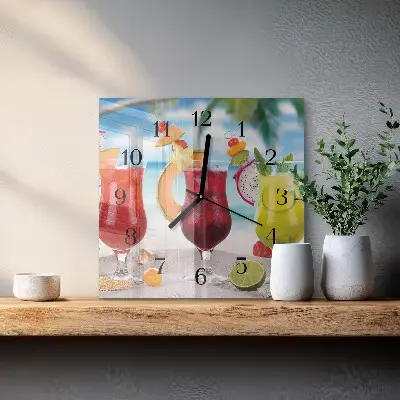 Wanduhr mit motiv quadratisch Cocktail