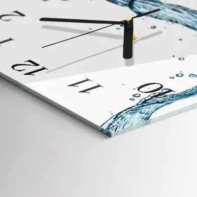 Quadratische wanduhr Wasser