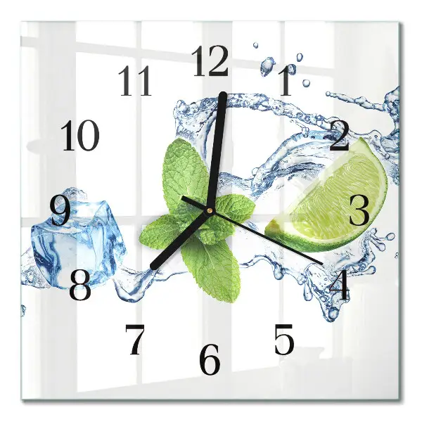 Moderne wanduhr quadratisch Minze