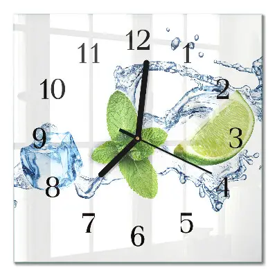 Moderne wanduhr quadratisch Minze