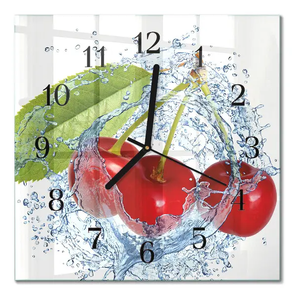 Wanduhr mit motiv quadratisch Kirschen