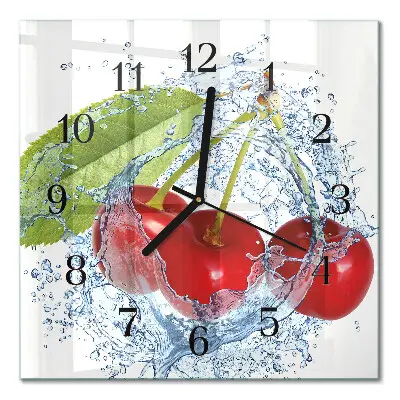 Wanduhr mit motiv quadratisch Kirschen