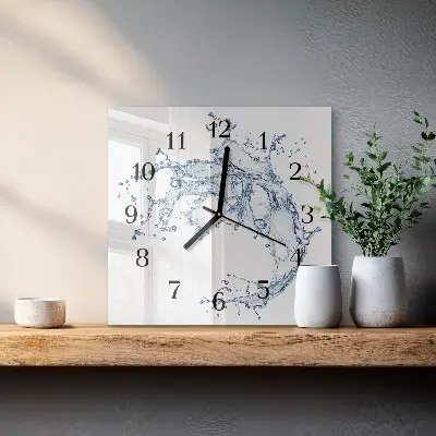Quadratische wanduhr modern Wasser