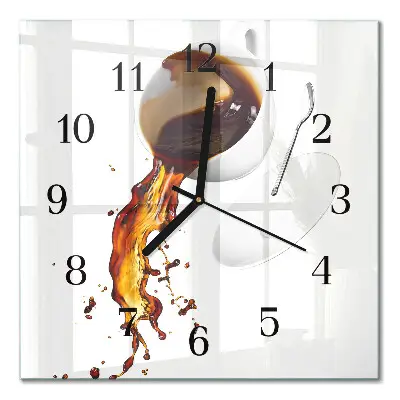 Quadratische wanduhr Kaffee