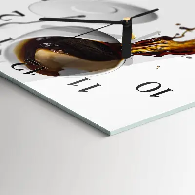 Quadratische wanduhr Kaffee
