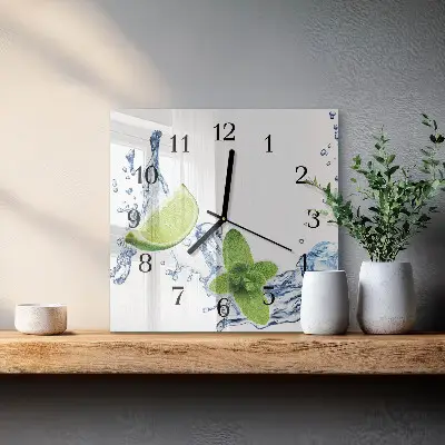 Glasuhr quadratisch Minze mit Limette