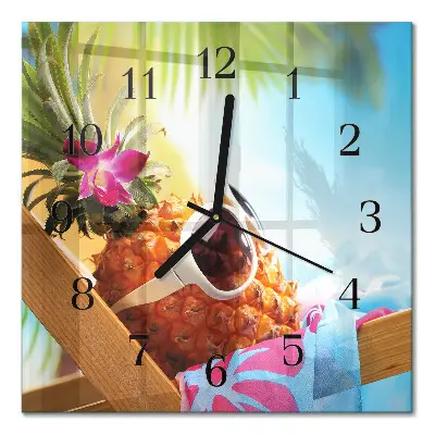 Wanduhr mit motiv quadratisch Ananas