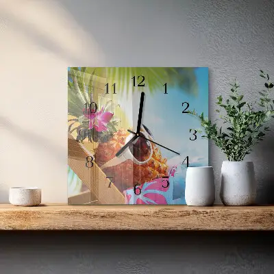Wanduhr mit motiv quadratisch Ananas