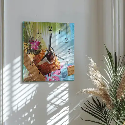 Wanduhr mit motiv quadratisch Ananas