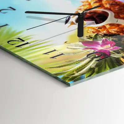 Wanduhr mit motiv quadratisch Ananas