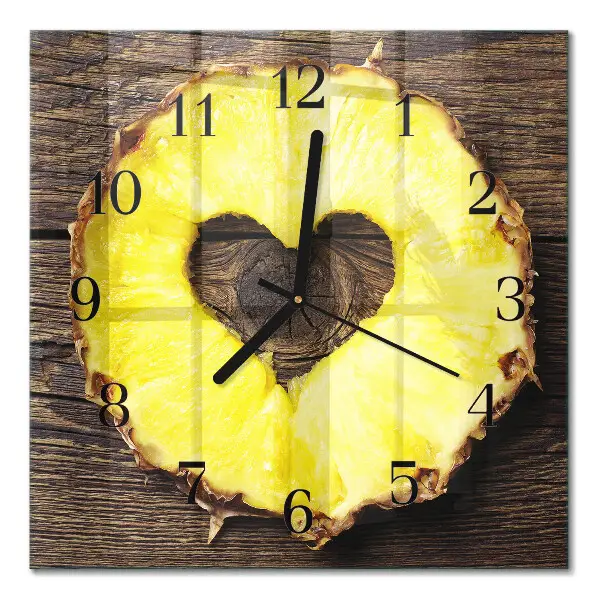 Quadratische wanduhr modern Ananas