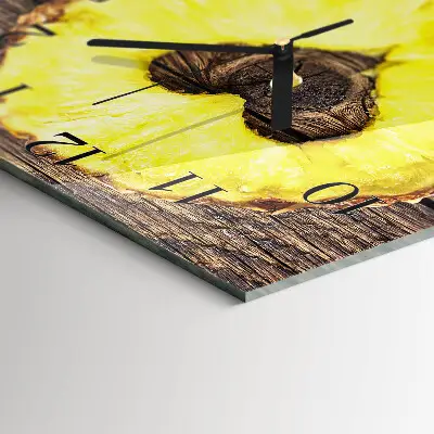 Quadratische wanduhr modern Ananas