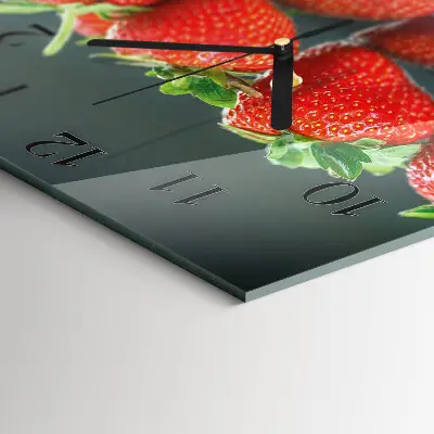 Quadratische wanduhr Erdbeeren