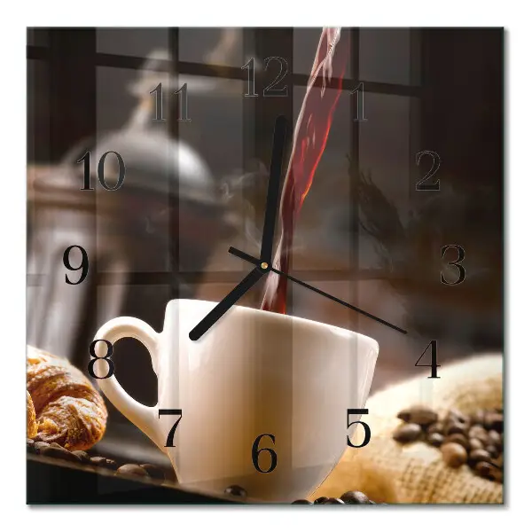 Wanduhr mit motiv quadratisch Kaffee