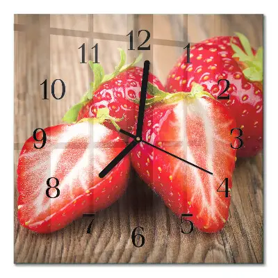 Wanduhr mit motiv quadratisch Erdbeeren