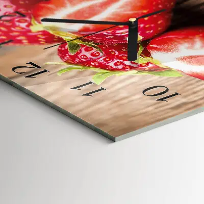 Wanduhr mit motiv quadratisch Erdbeeren