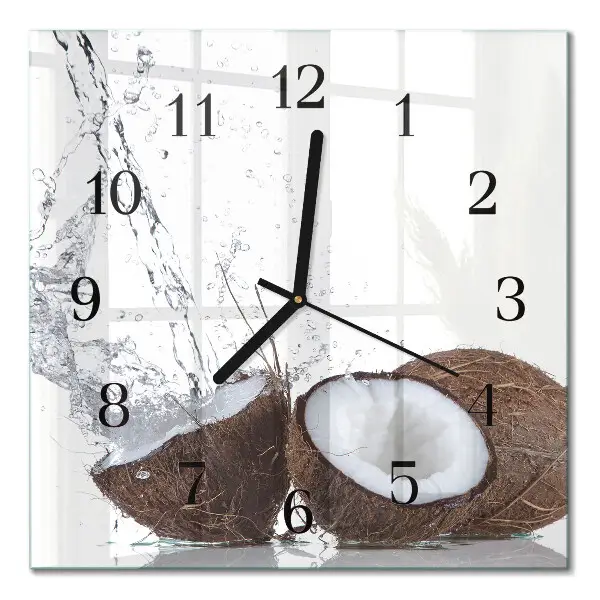 Quadratische wanduhr Kokosnüsse