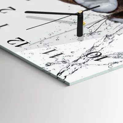 Quadratische wanduhr Kokosnüsse