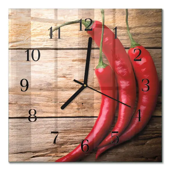 Wanduhr mit motiv quadratisch Chilischoten