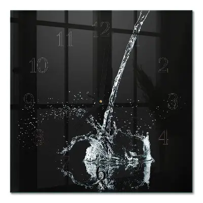 Glasuhr quadratisch Wasser