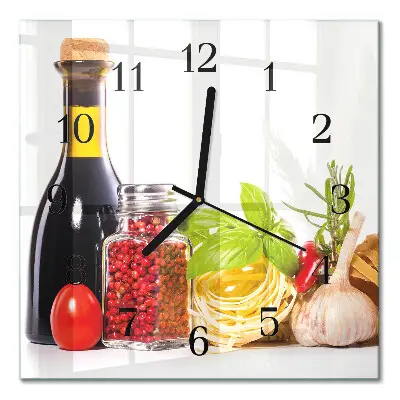 Quadratische wanduhr Pasta