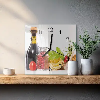 Quadratische wanduhr Pasta