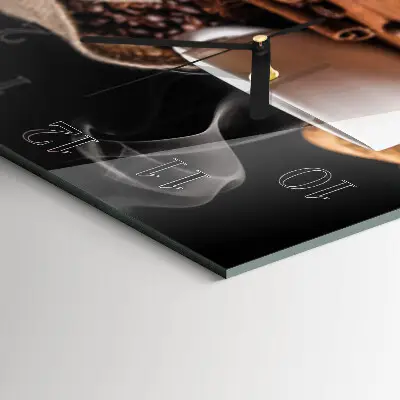 Wanduhr mit motiv quadratisch Kaffee