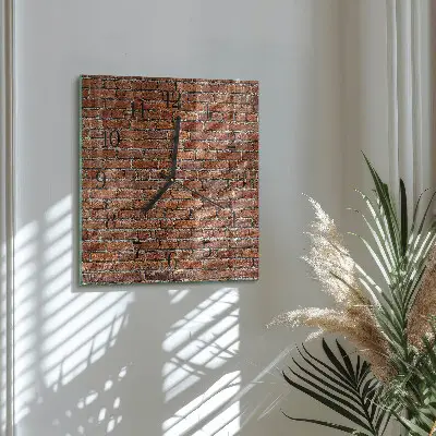 Glasuhr quadratisch Ziegel