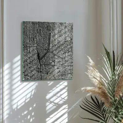 Quadratische wanduhr Naturstein