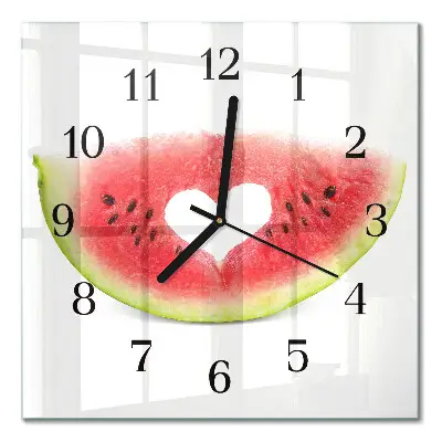 Quadratische wanduhr modern Wassermelone