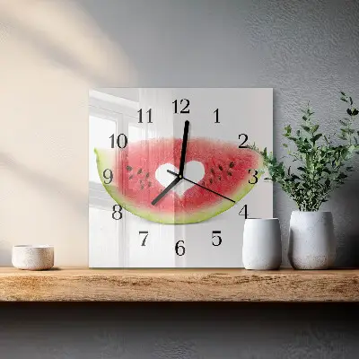 Quadratische wanduhr modern Wassermelone