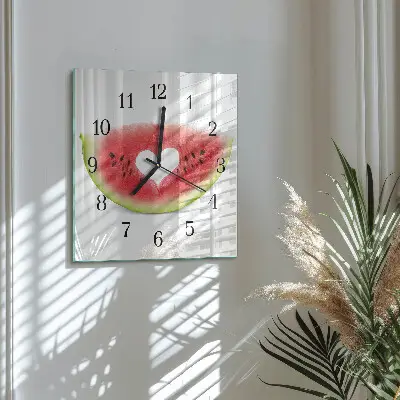 Quadratische wanduhr modern Wassermelone