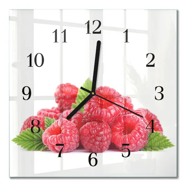 Quadratische wanduhr Himbeeren