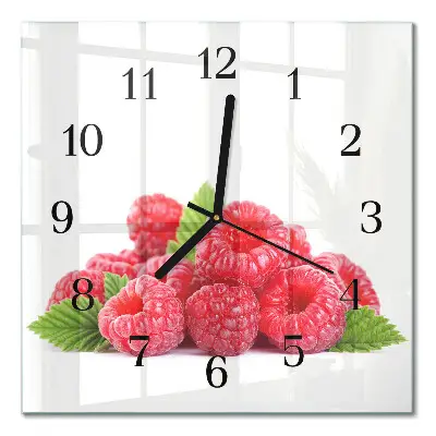 Quadratische wanduhr Himbeeren