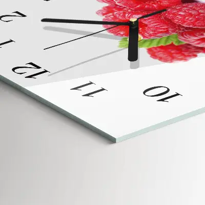 Quadratische wanduhr Himbeeren