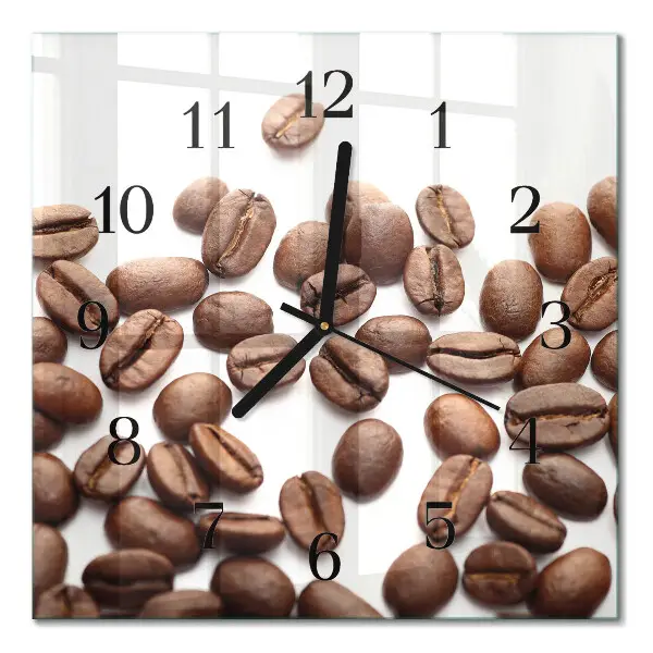 Moderne wanduhr quadratisch Kaffeebohnen