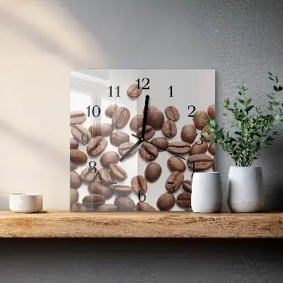 Moderne wanduhr quadratisch Kaffeebohnen