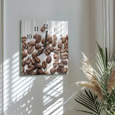 Moderne wanduhr quadratisch Kaffeebohnen