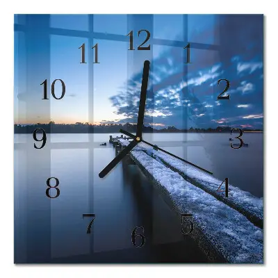 Quadratische wanduhr modern Landschaft