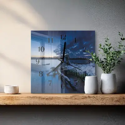 Glasuhr quadratisch Landschaft