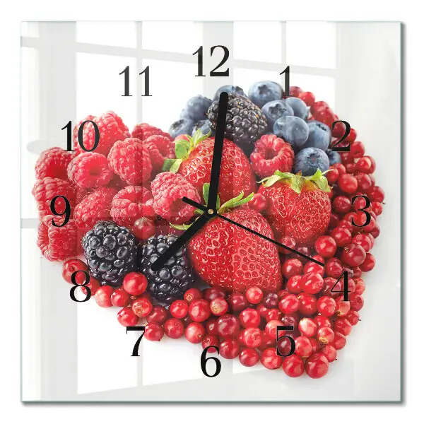 Quadratische wanduhr Obst