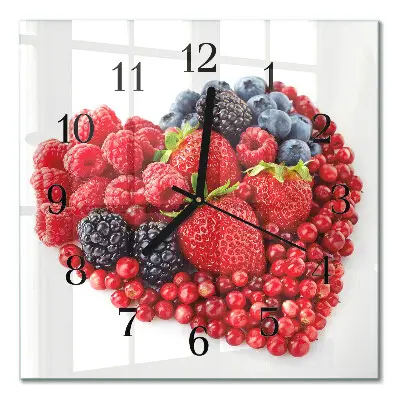 Quadratische wanduhr Obst