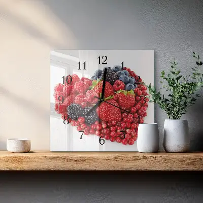 Quadratische wanduhr Obst